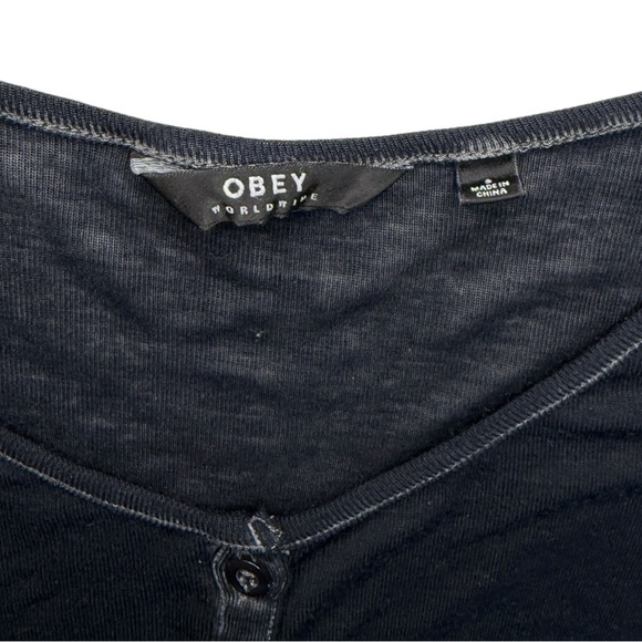 Obey Grey Long Sleeve Sheer Dress Size Small - Picture 5 of 5